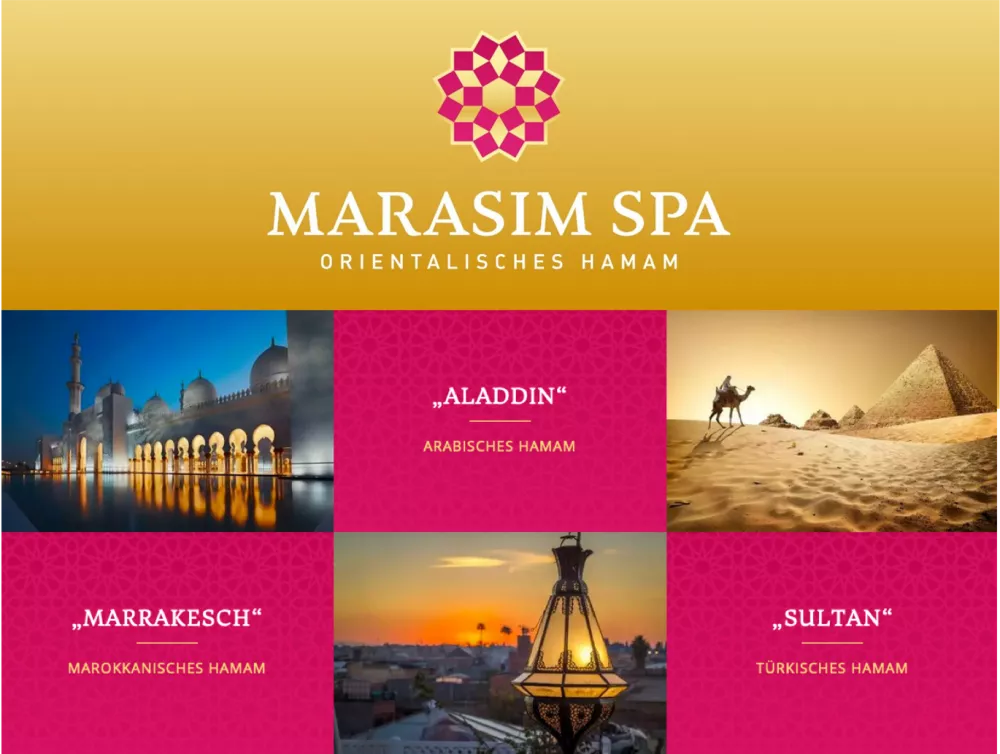 Marasim Spa Orientalisches Hamam bietet verschiedene Hamam-Arten an. 