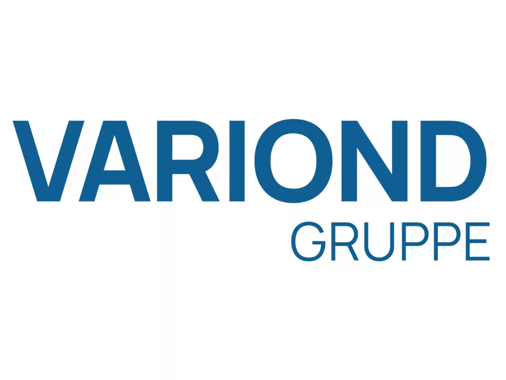 Das blau weiße Logo der Variond Gruppe.