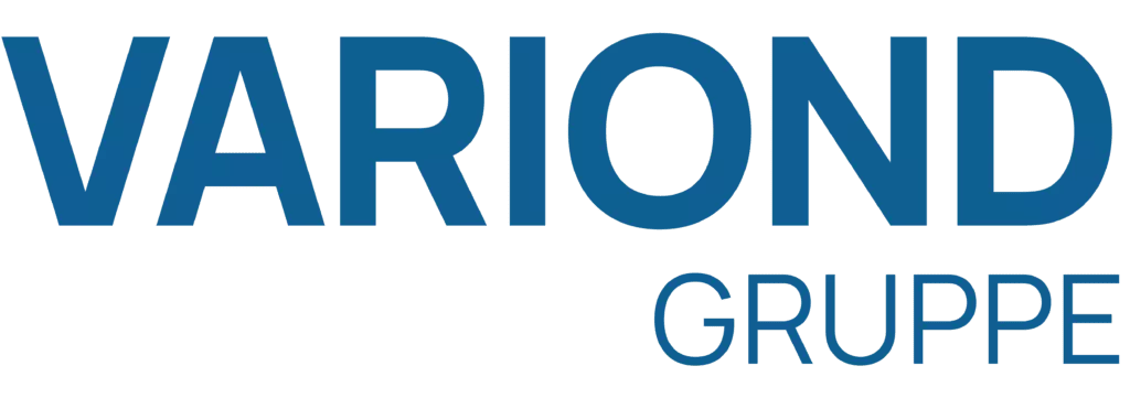 Das blaue Logo der VARIOND GRUPPE. 