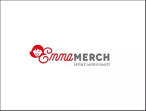 Das Emma Merch Logo in rot. 