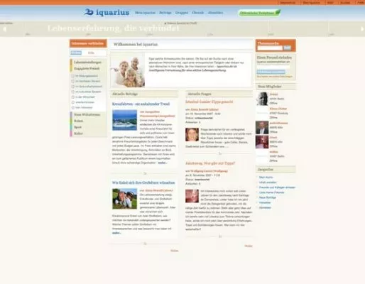 Ein Screenshot der Website von iquarius. 